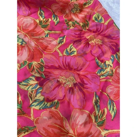Beach Riot Pink Floral Sarong Women OS Wrap Skirt Polyester Resort Swim Tropical - Picture 9 of 12